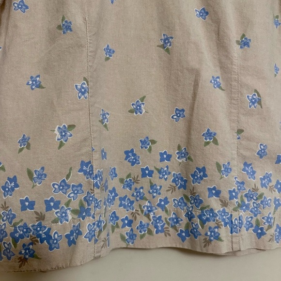 Y2K 90s Vintage Button-Up Shirt with Blue Floral Embroidery – Size L - Picture 6 of 8